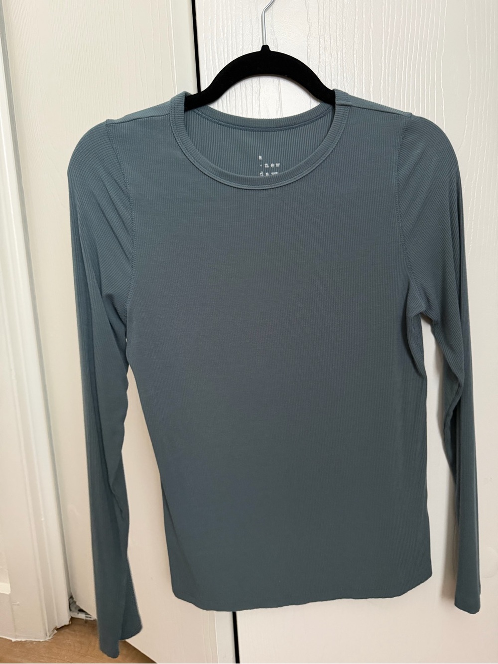 a new day Slate Blue Ribbed Long Sleeve Tee